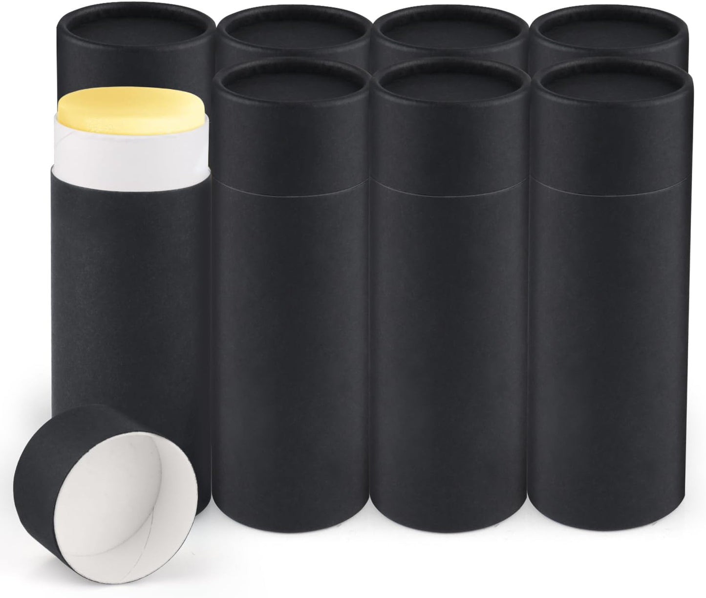 SET 75g black paper deodorant/cosmetic push up tube