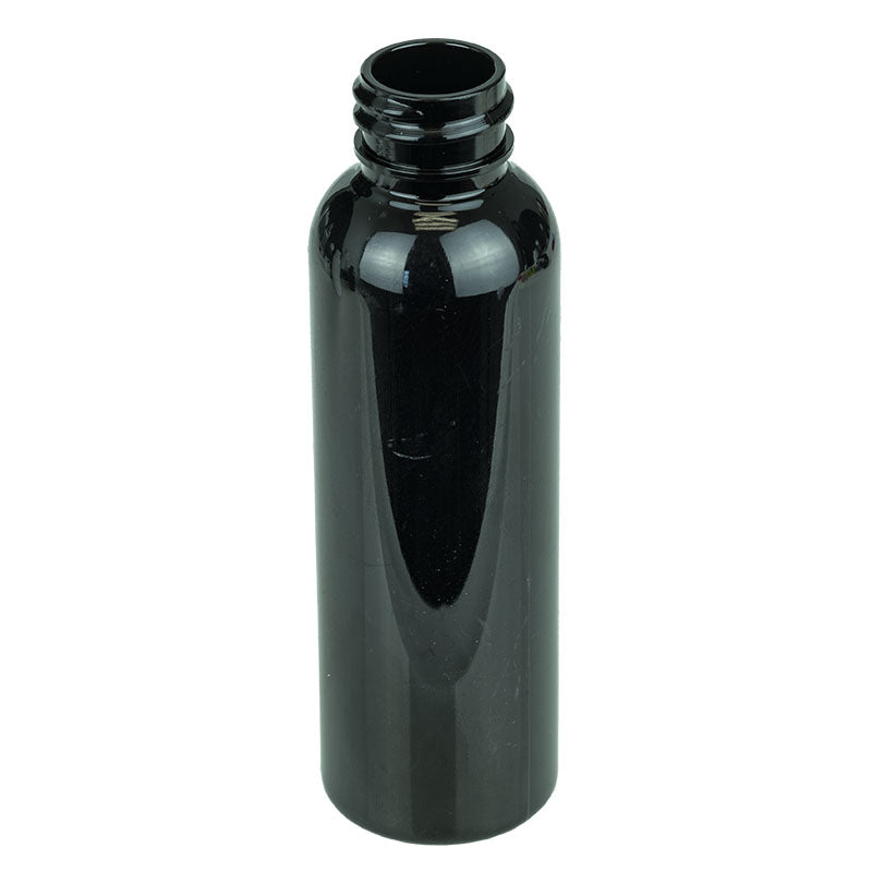 60ml black cosmo round bottle PET (20-410)