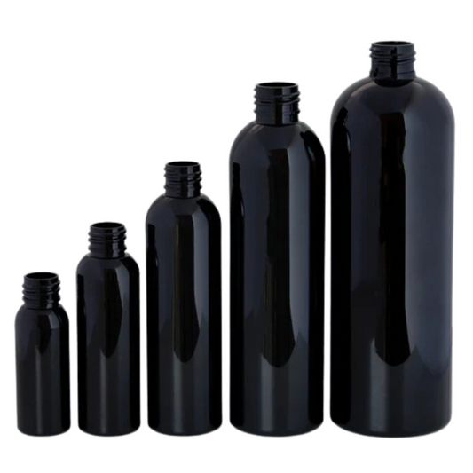 500ml black boston round bottle PET (24-410)